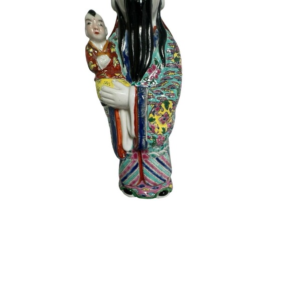 Antique Chinese Famille Rose Porcelain Shao Lao- God Of Longevity- Signed- Read - Picture 5 of 16